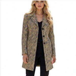 🦓 Suede Zebra Animal Print Jacket. Size M